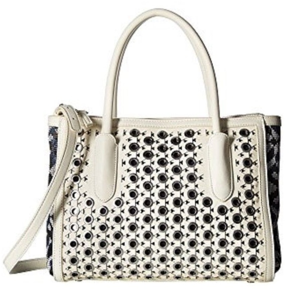 NWT SAM EDELMAN Ashton Grommet & Leather Handbag - Picture 1 of 6